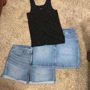 cute & comfortable denim skort & shorts